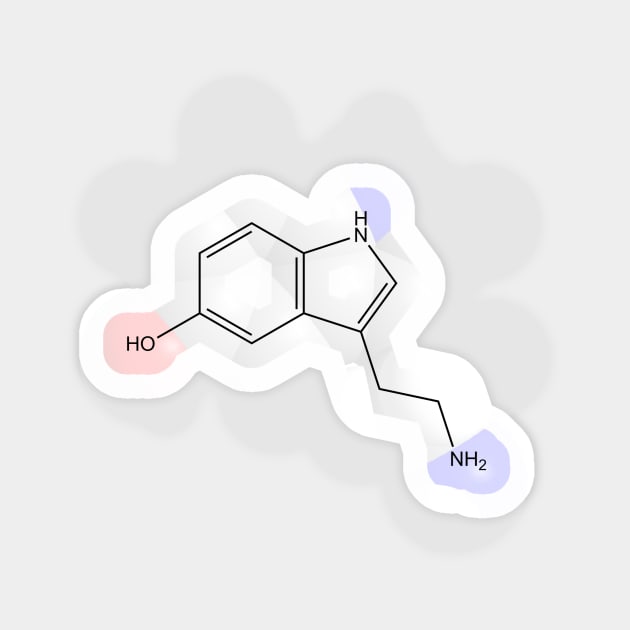 Serotonin Molecule Chemistry Sticker by ChemECool